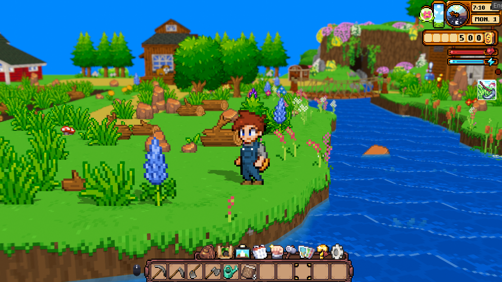 Cornucopia terrain after the breakthrough with merged vegetation meshes